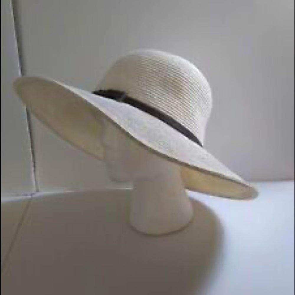 Banana Republic Cream/Brown Paper Panama Hat NWT